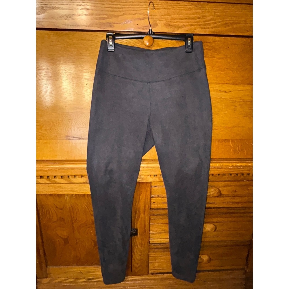 WHBM Casual Chic Runway Legging Faux Suede Charcoal Grey High Rise Athleisure